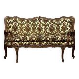 Rare Banquette d'angle / caqueteuse style Louis XV en bois sculpté époque XIXeme