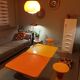 Lot table basse coffre orange  pivotante + tatam sramp 70's