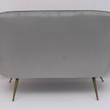 Canapé courbé et deux fauteuils italiens de style mid-century moderne de Federico Munari, 50