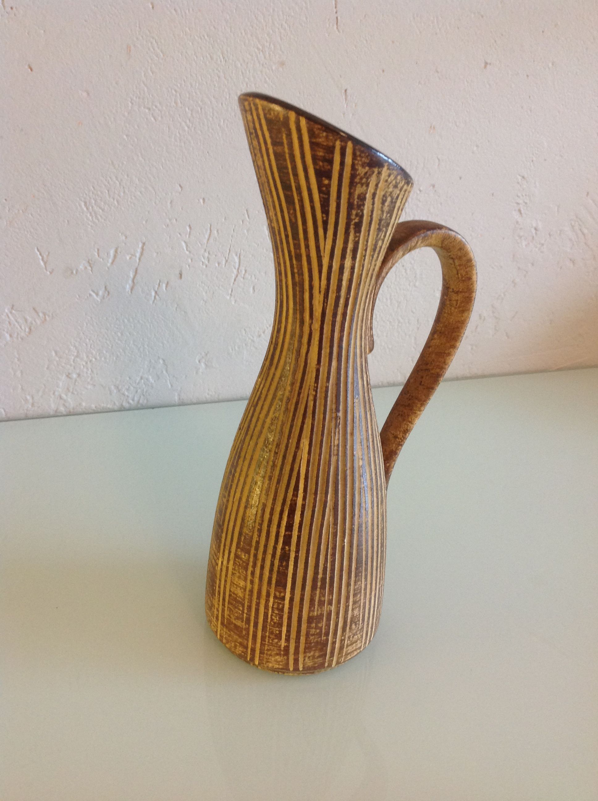 Soliflore vase in cermal Fat Lava beige by Dumler - Beiden / vintage 60-70