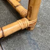Nest of bamboo and glass tables in mid-century style, 1960s, set of 3.