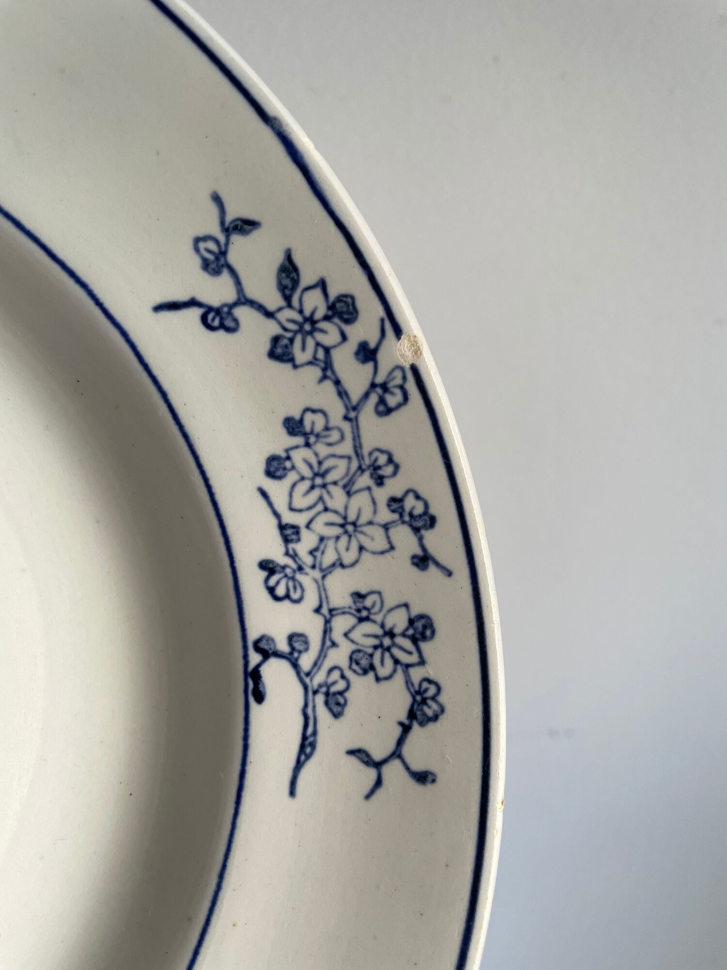 Set of numbered Terre de Fer St Amand plates (4 hollow and a flat plate)