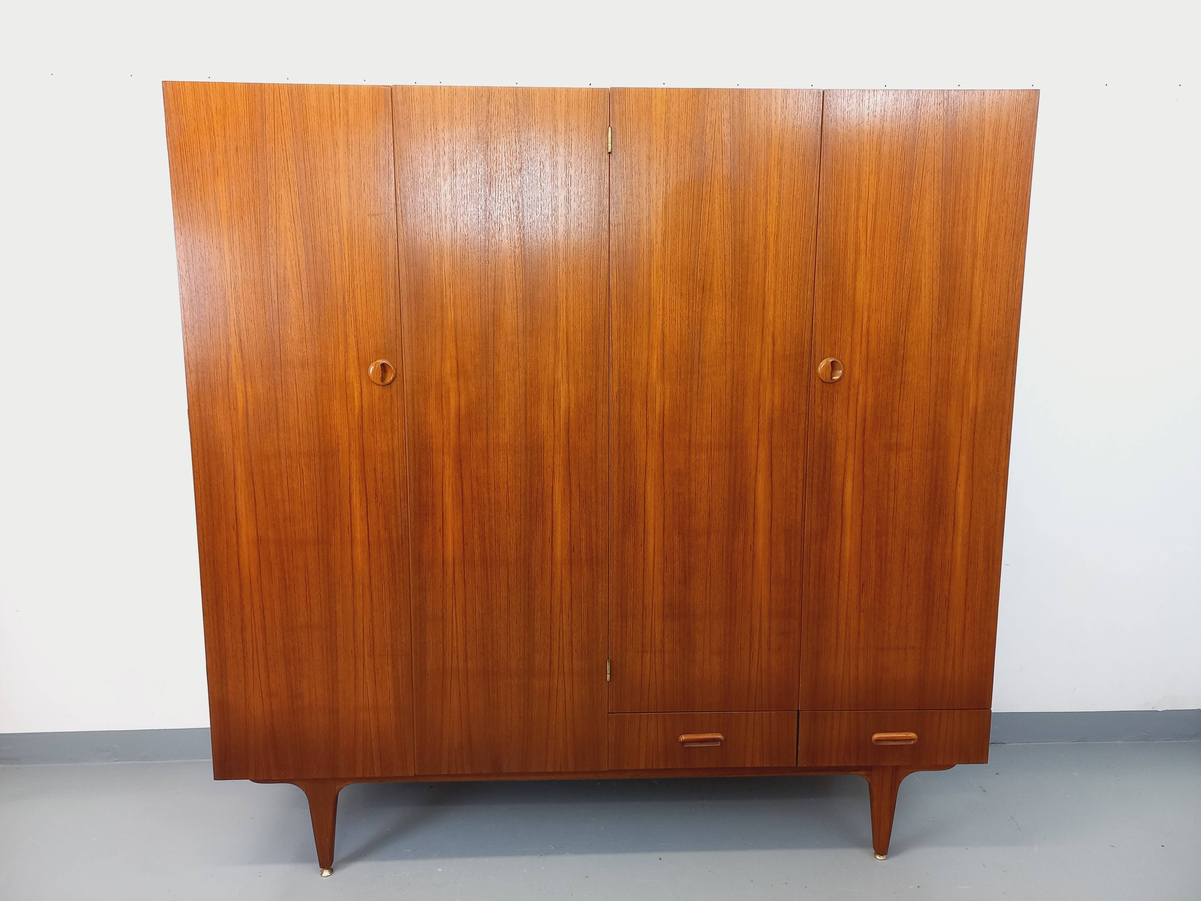Vintage Scandinavian style teak wardrobe from the 60s