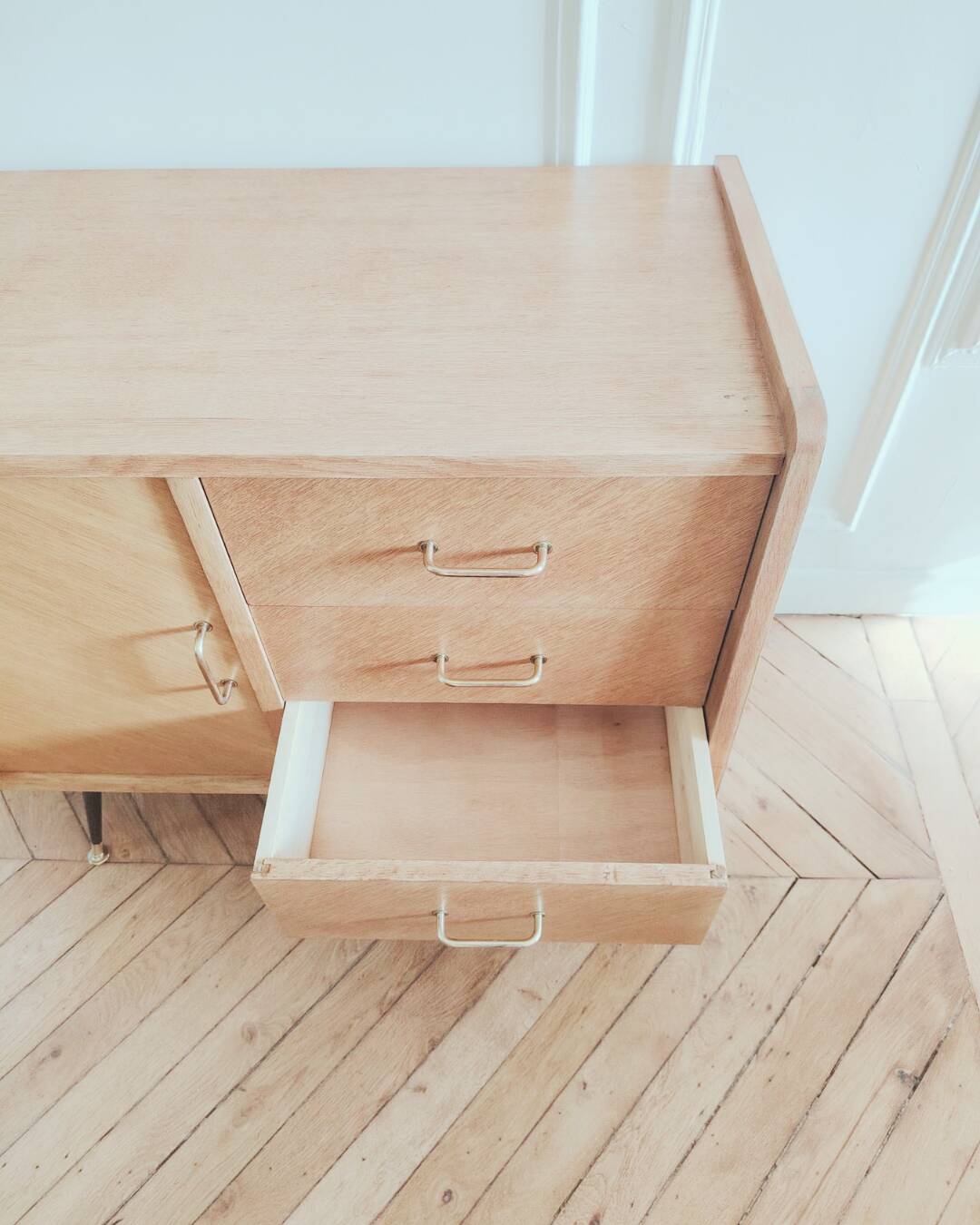 Low buffet/renovated vintage sideboard, Scandinavian style, 1950s-60s
