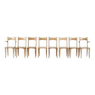 Chairs of 8 Chumbera Segunda chairs by Roberto Lazzeroni for Ceccotti - 1980s