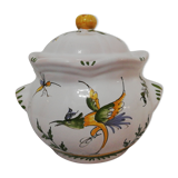 Sugar bowl or candy maker made of Moustiers earthenware