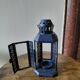 Navy blue metal candle lantern