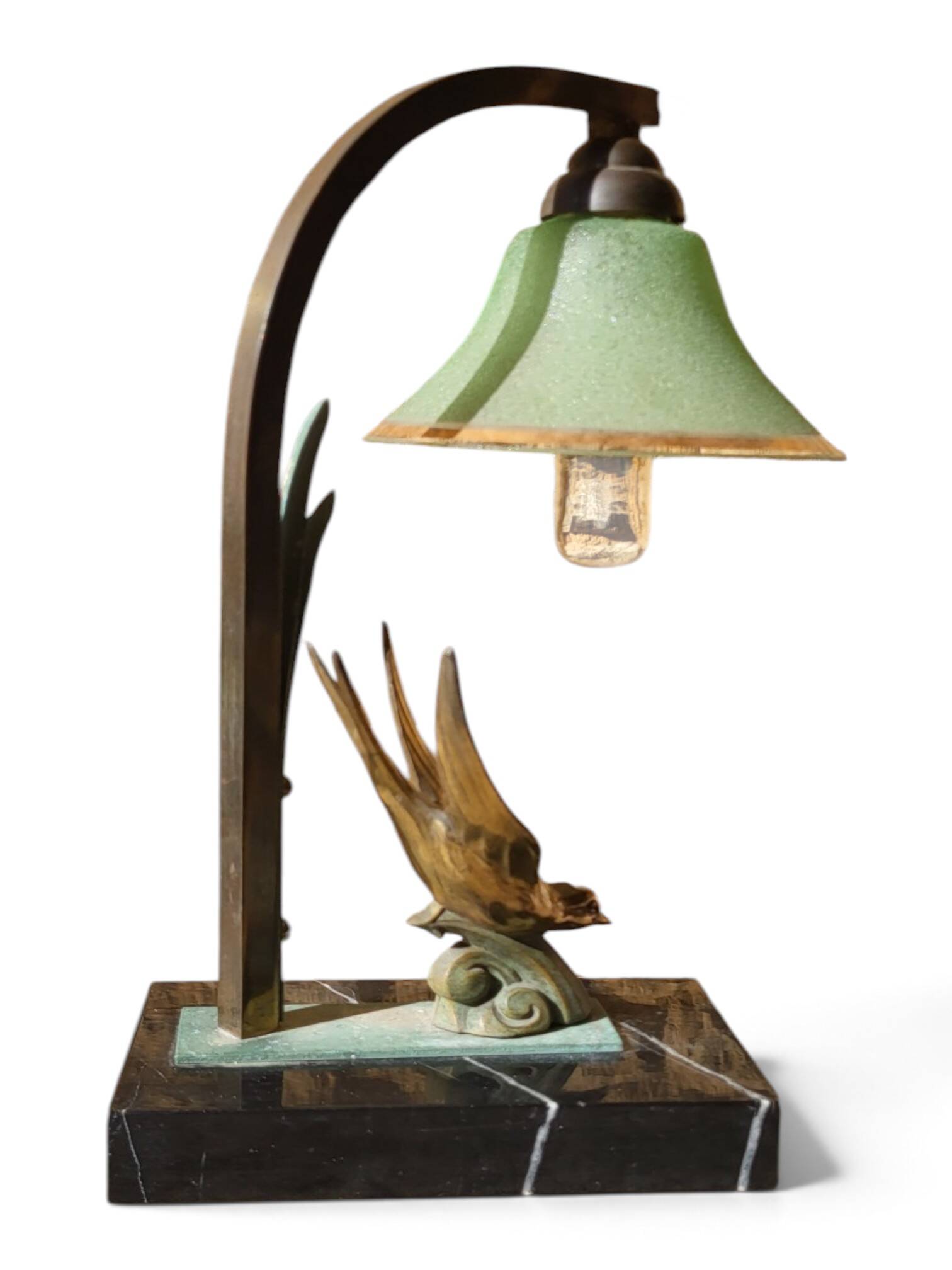 Lampe Art déco Marbre / régule