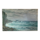 Ancient table, marine landscape, signed 20th century.