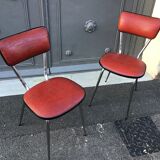 pair of chairs simili Skaï mid century vintage 1960