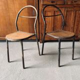 Set of 2 Mobilor chairs - 1950 - metal and wood