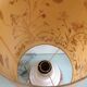 Ceramic floor lamp with a fat lava finish and herbarium shade / vintage 1960s-70s