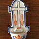 19th century earthenware holy water font