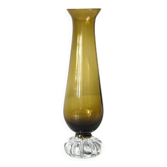 Translucent amber yellow soliflore vase