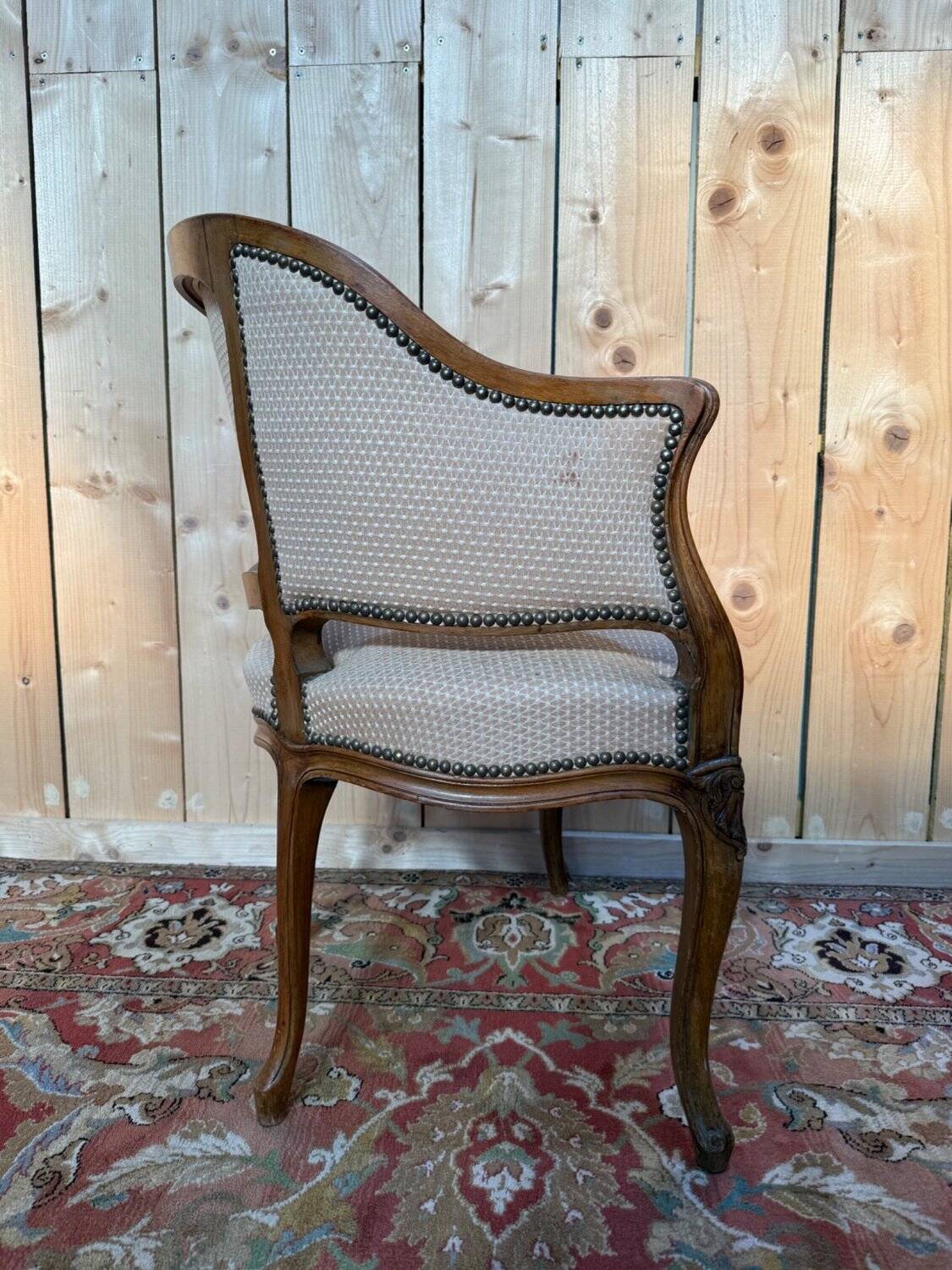 Office chair in wicker – Louis XV style – Walnut – 19th century
