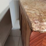 Comfortable style Louis XV rosewood, curved all sides, décor marked with flowers