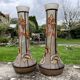 Pair of P. Jost Art Nouveau enameled glass vases