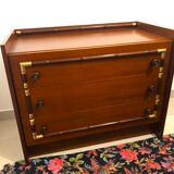 Vintage wooden and gilded chest of drawers colonial style