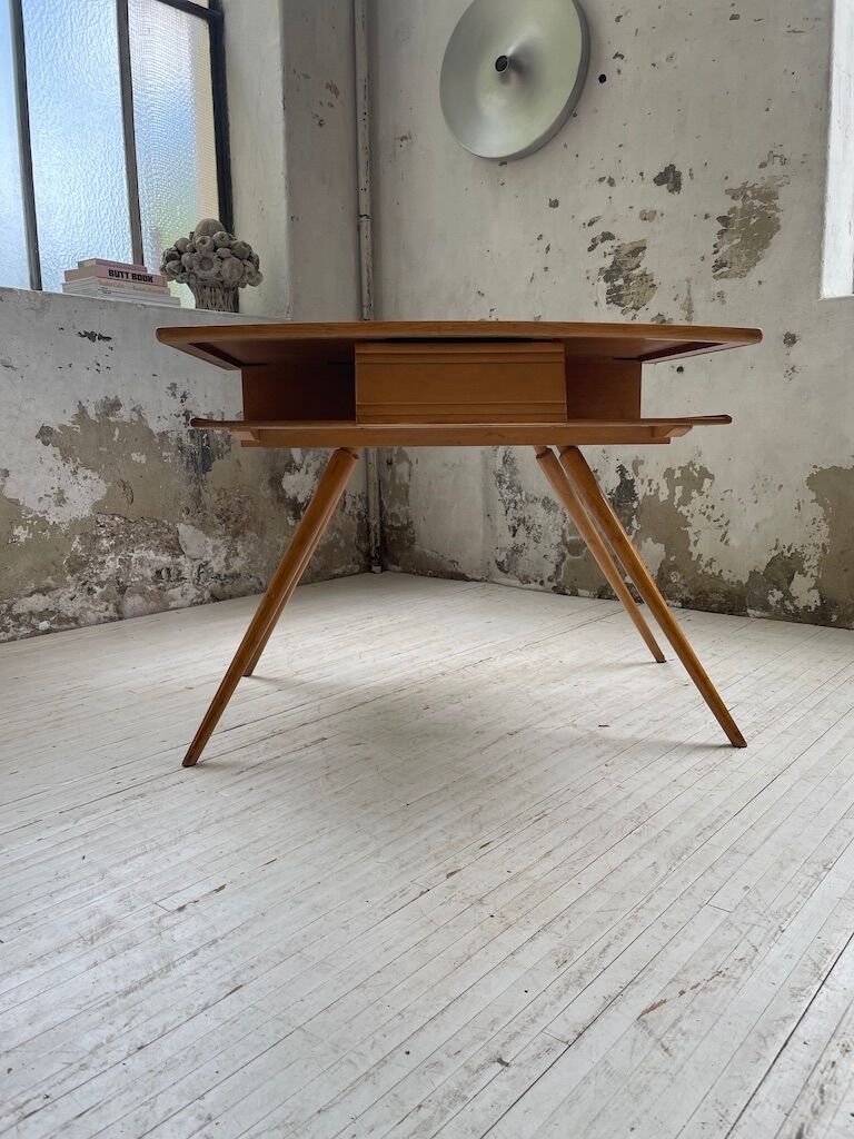Vintage oak compass desk