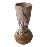 Ceramic vase with flower and wheat ears signed Fonck and Matéo (Vallauris) 1970s