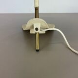 Modernist kalmar sytle Bauhaus beige metal and brass desk light, Austria, 1950s