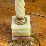 Twisted onyx and bronze lamp