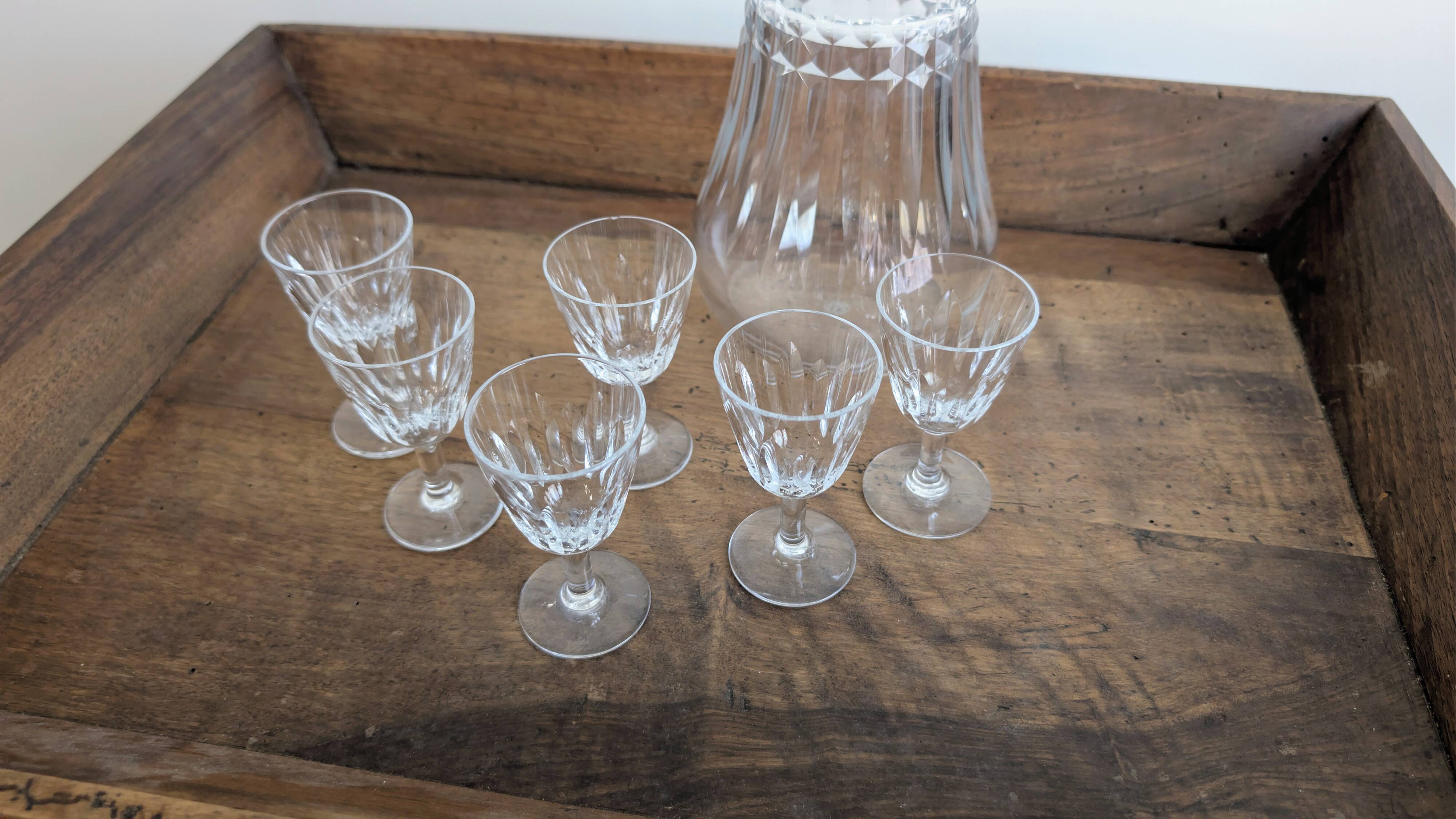 Baccarat crystal liqueur service – refined set - 7 pieces