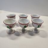 Set of 6 Lunéville Faience Egg Cups KG Reverbère