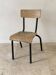 Chaise d’école vintage enfant bois et métal noir style industriel