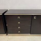 Pair of chests of drawers abbondinterni mahogany almost black.
