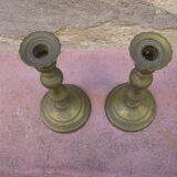 Pair of candle holders with oriental decoration
