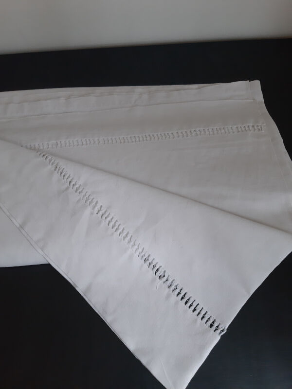 Old linen yarn embroidered and monogrammed