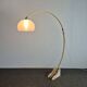 Space age Guzzini arc lamp with travertine base, Italy 1960s