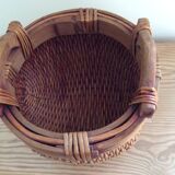 Wooden and wicker basket