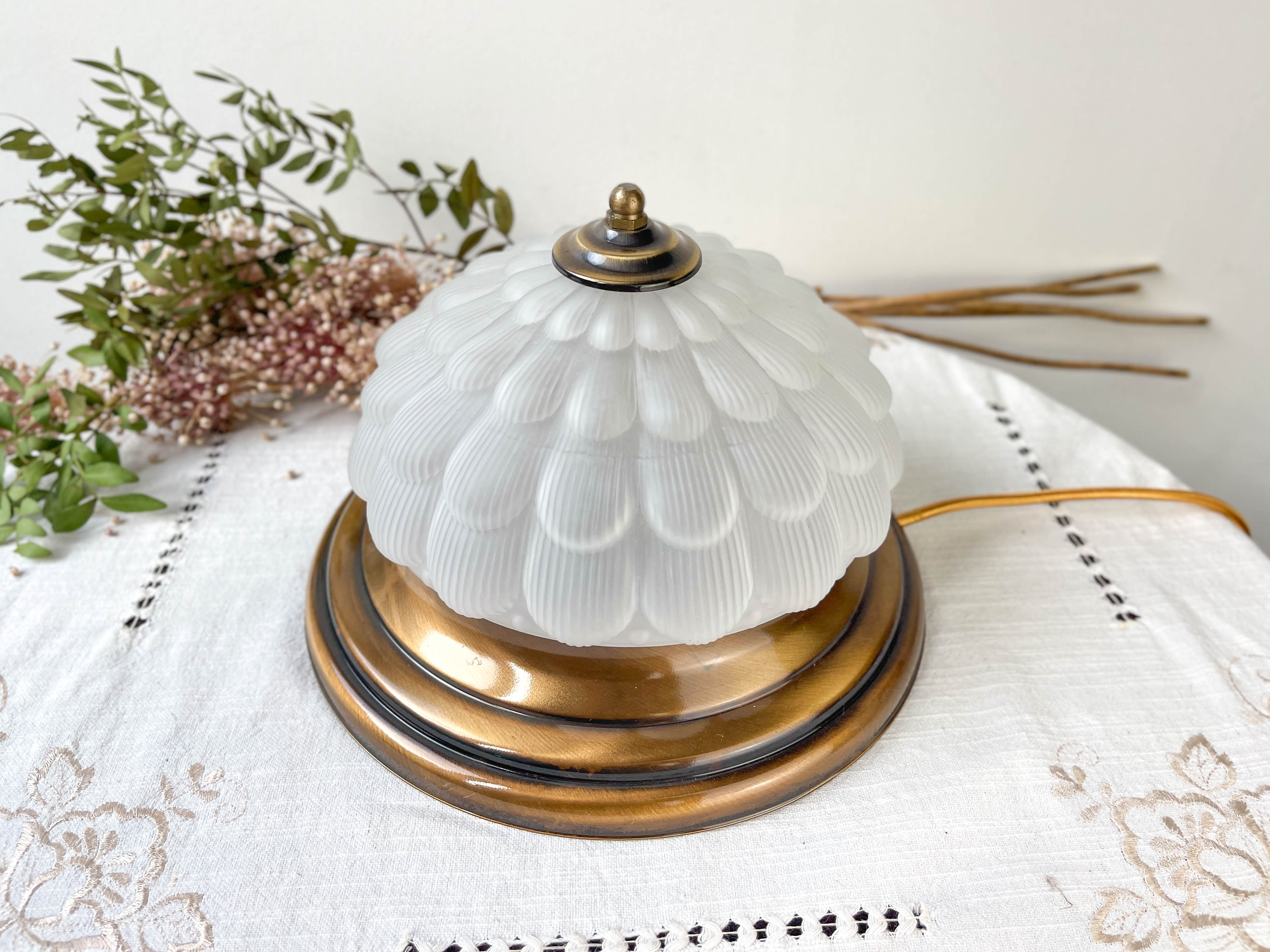 Vintage table lamp antique glass globe