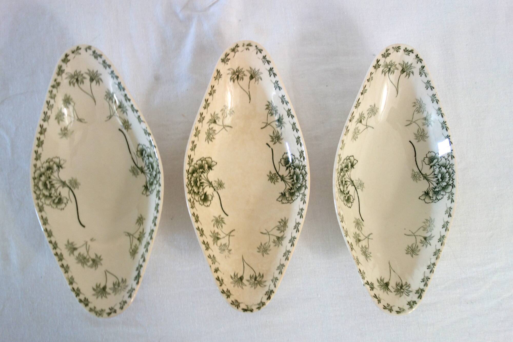 3 ironstone "Palmyre" Sarreguemines dishes
