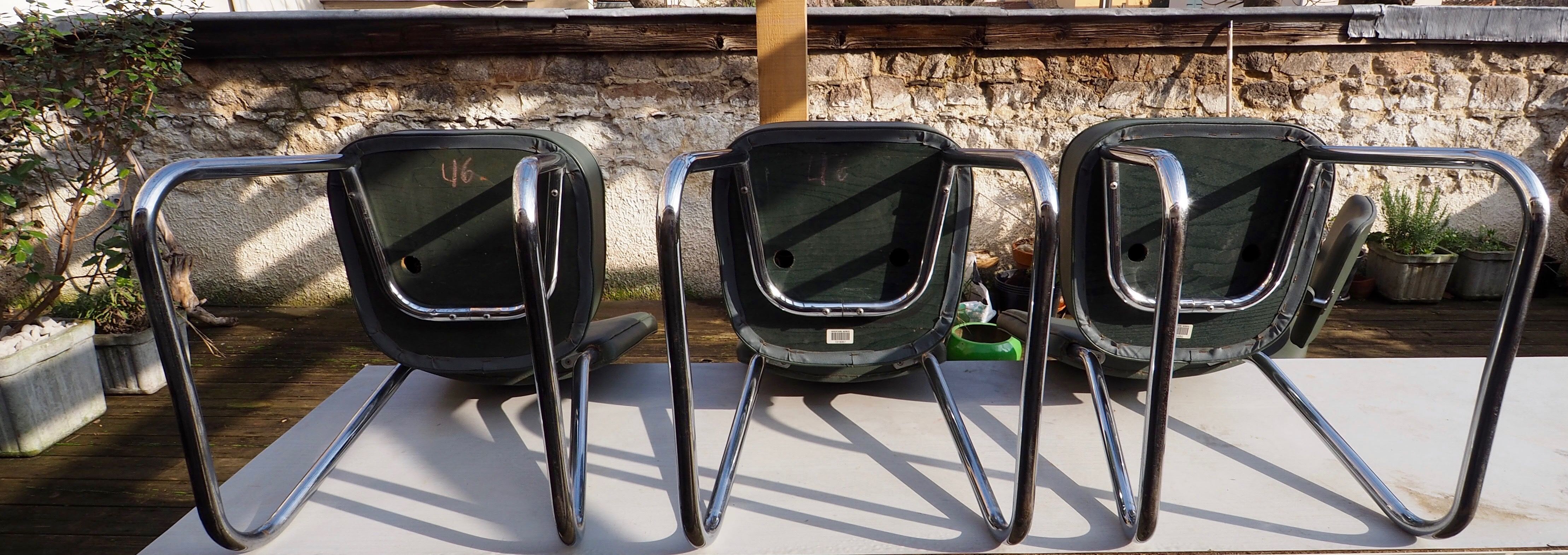 Set of 3 beautiful chairs of the 50s/60s roneo