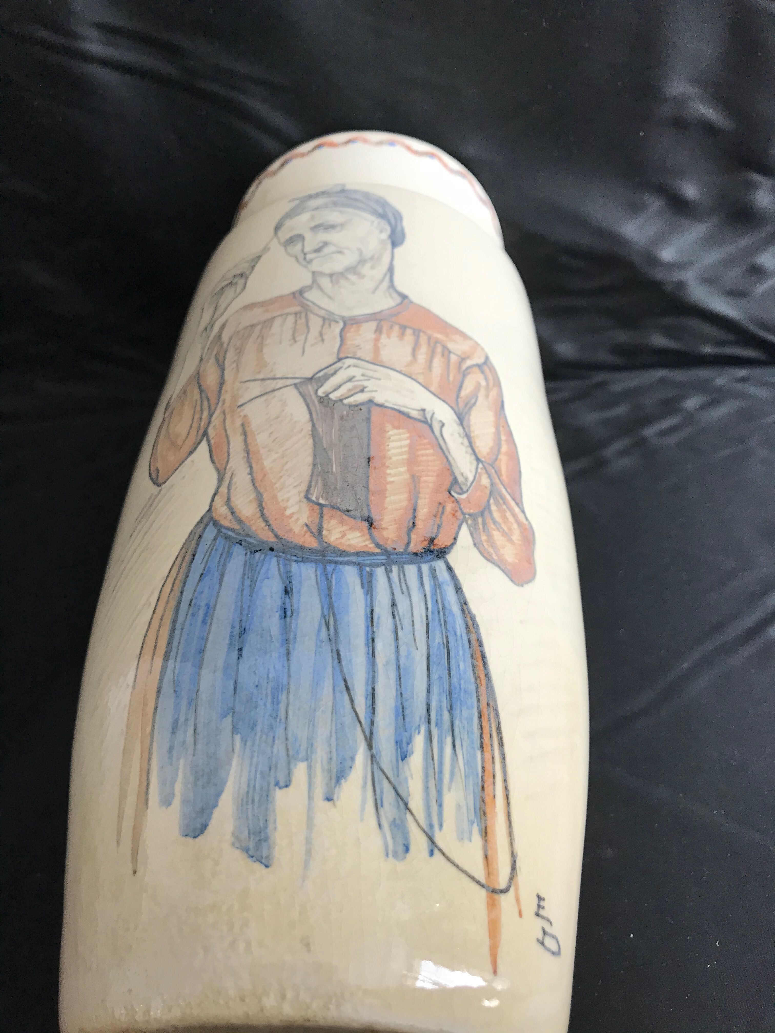 Vase signed by the artist E D - Cazalas