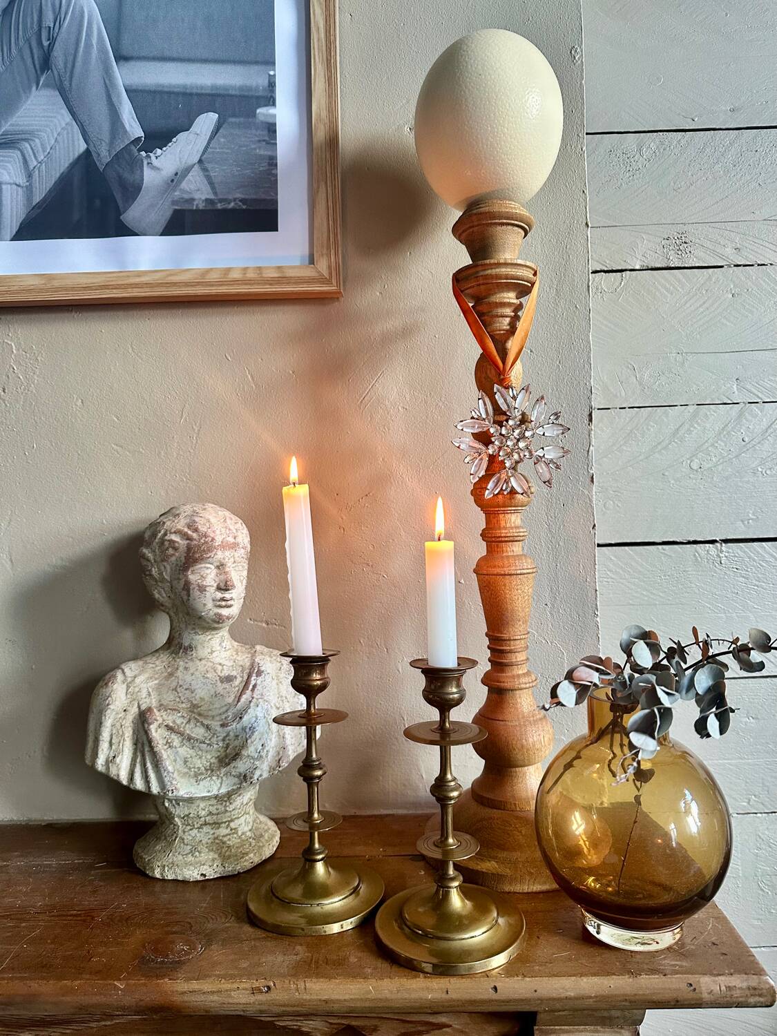 Pair of brass candlesticks