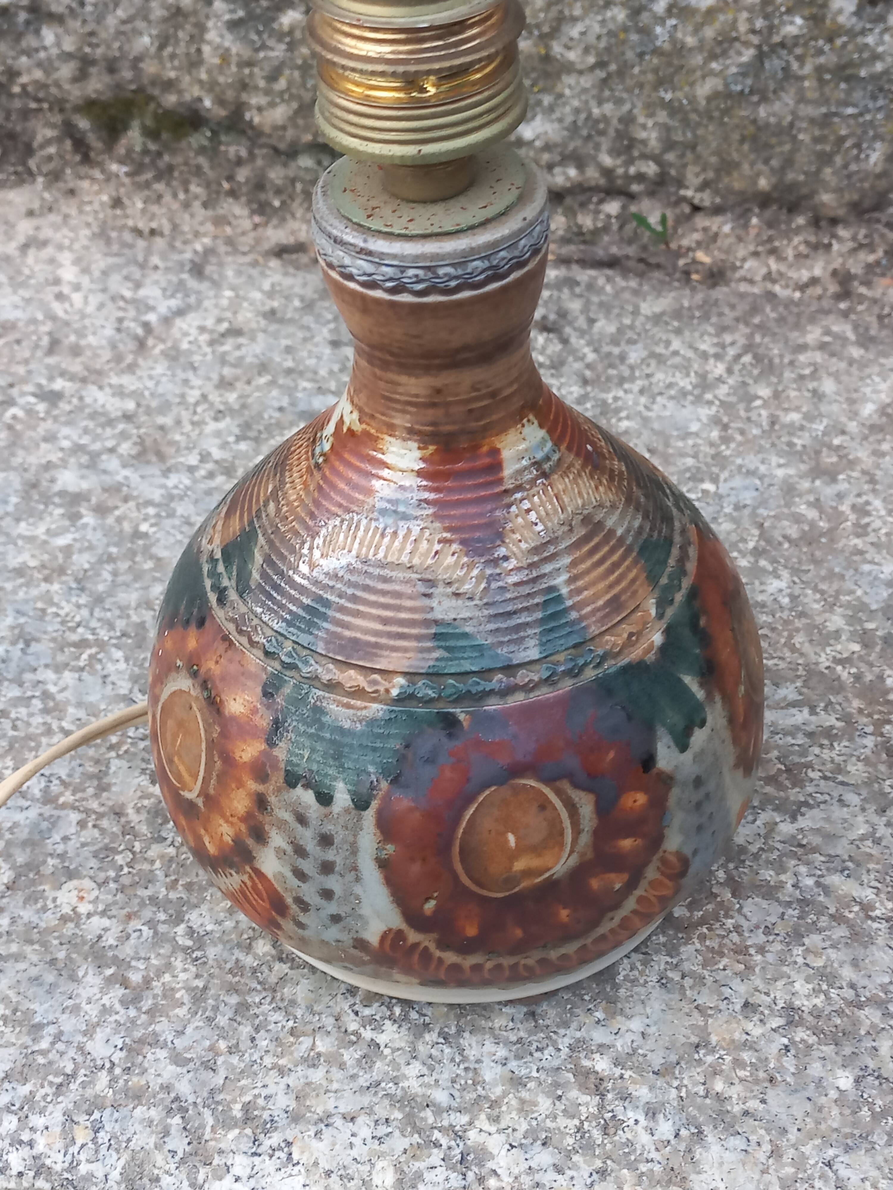 Set of 2 stoneware lamps by Jean Claude Courjault La Cerisaie.