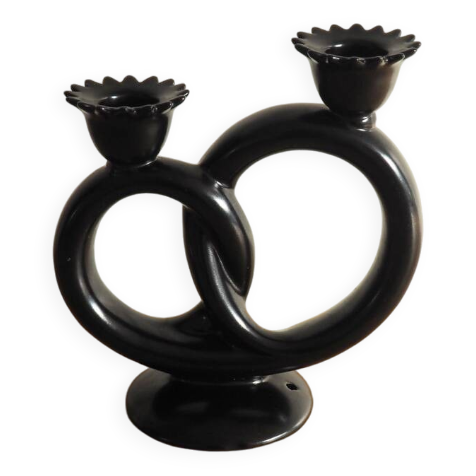 Villeroy & Boch - Rare Septfontaines Earthenware Pretzel Candle Holder - 1950s, Luxembourg