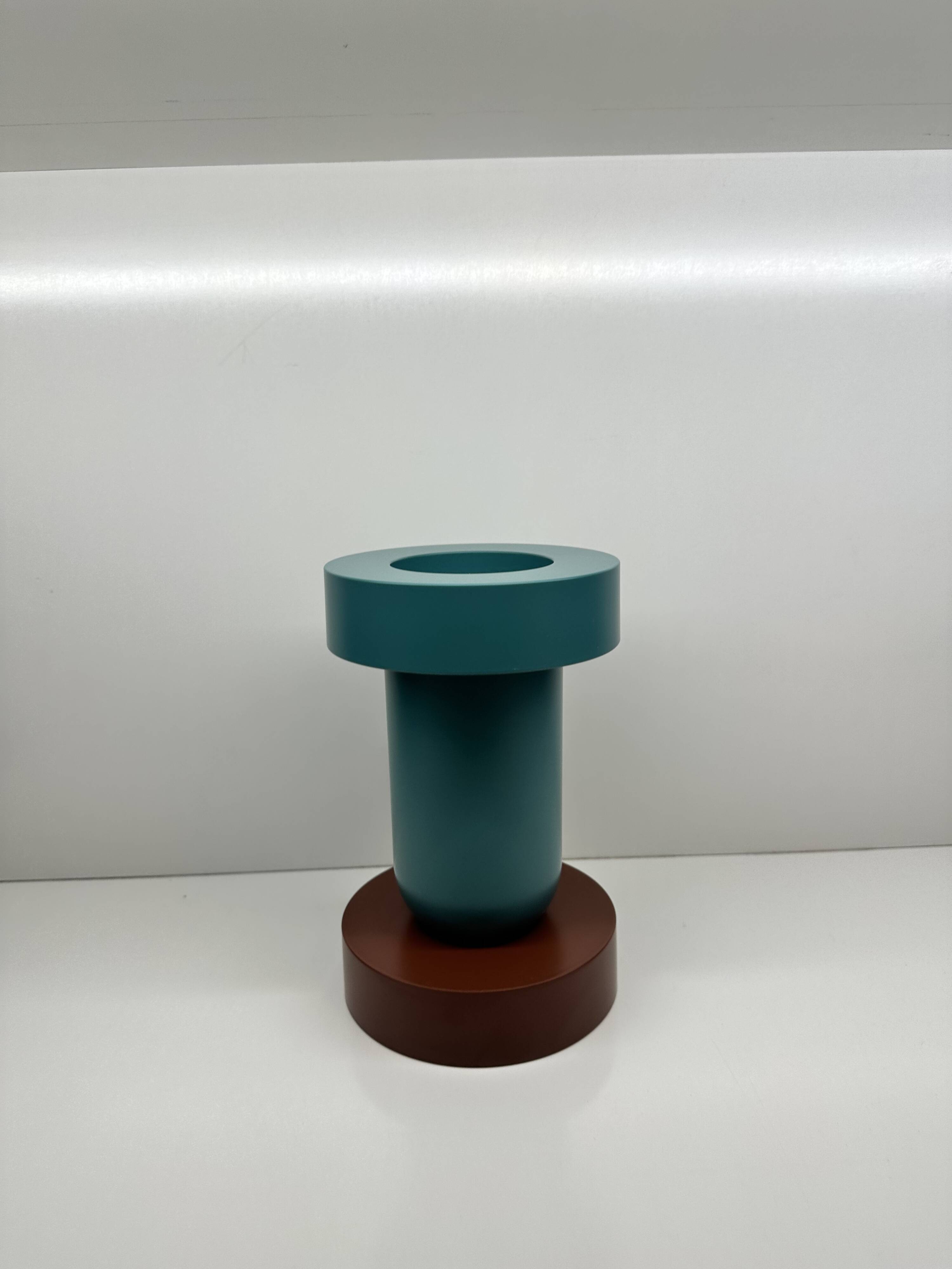 Vase Mirto Ettore Sottsass for Marutomi Japan 1997 Lacquered Blue Plastic