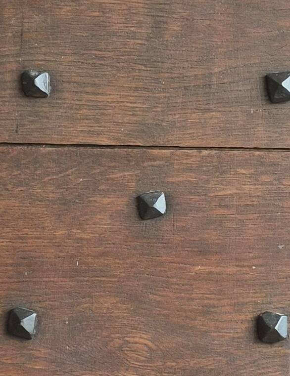 hand-forged studded castle doors + frame from the 1800s/1900s