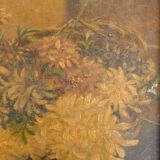 Old painting Cat & flowers