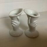 Pair of mini hand candle holders
