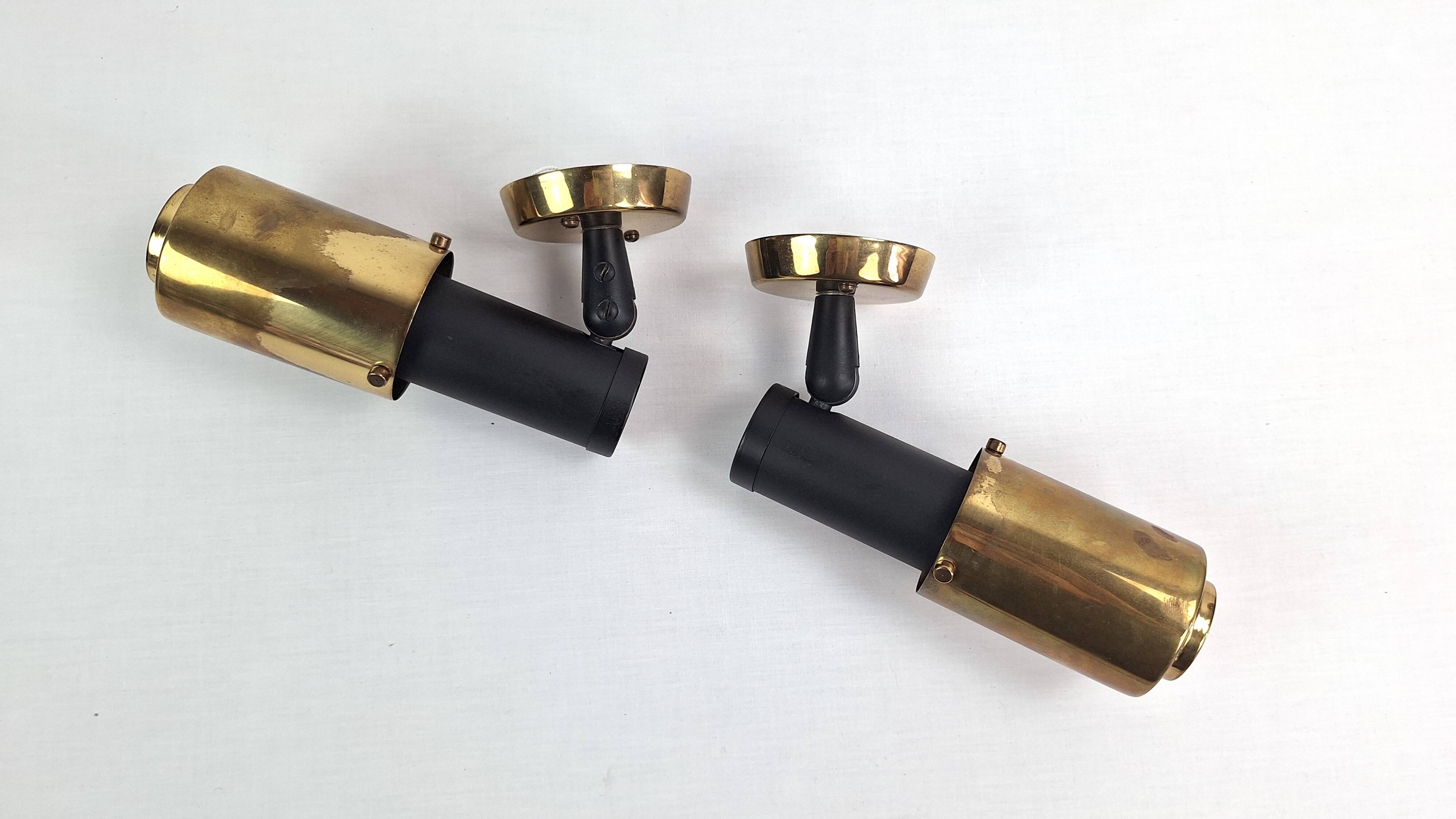 Pair of adjustable Zodiac wall lights, 1960