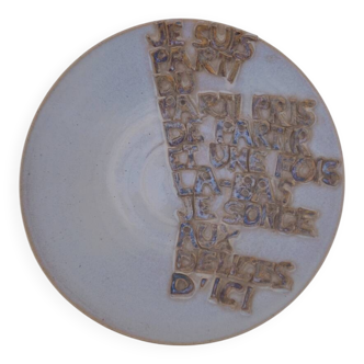 Signed decorative ceramic dish, 1970