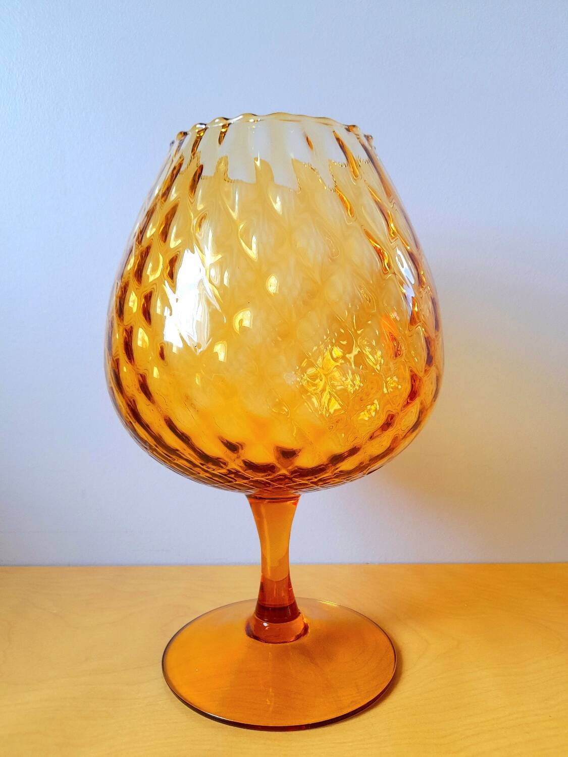 Amber glass vase Empoli 1970