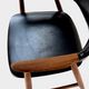 Set of two cowhorn desk arm chairs in black leatherette with teak frame, 1960s