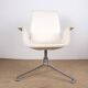 Fauteuil danois, cuir blanc+acier chromé, modèle fk 6725 ou « tulip chair » , preben fabricius/knoll